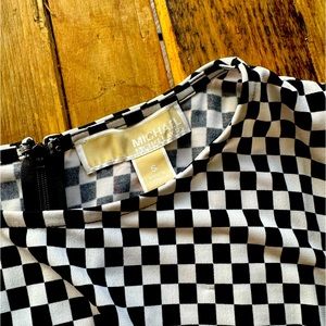 Monochrome Charm: (Like-New) Vintage Michael Kors Checkered Dress